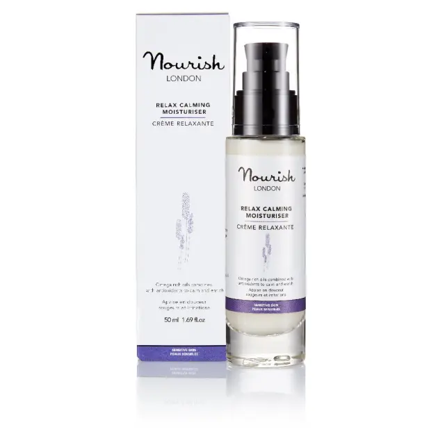 Nourish London Relax Calming Moisturiser - Βιολογική Καταπραϋντική Ενυδατική Κρέμα Προσώπου Για Ευαίσθητη Επιδερμίδα