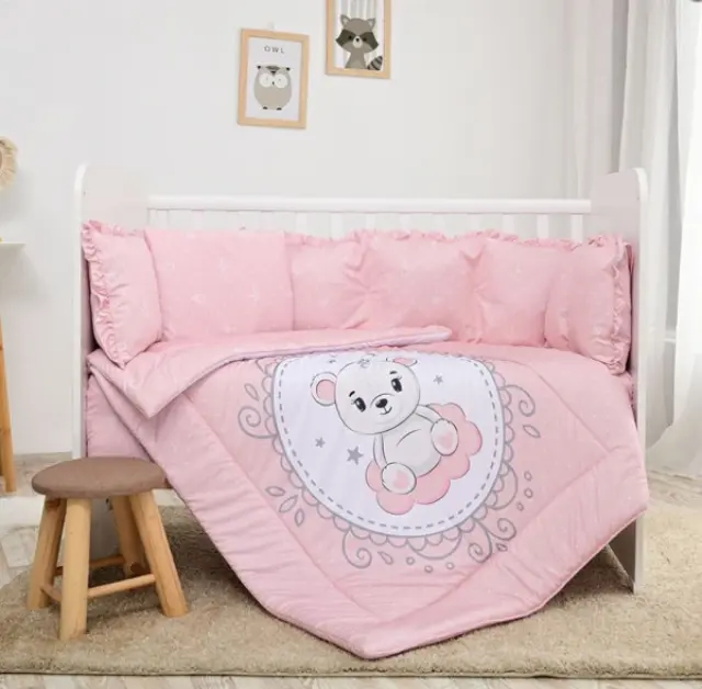 Lorelli Σετ Κούνιας 5τμχ. Ranforce 70*140cm Little Bear Pink 20800085902