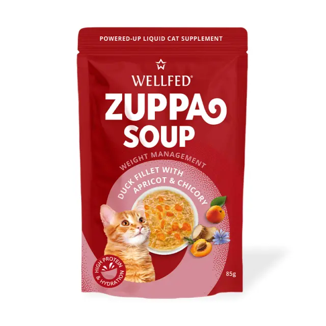 Wellfed Zuppa Soup Duck, Apricot & Chicory Φακελάκι Γάτας Σούπα με Πάπια, Βερίκοκο & Ραδίκι 85gr