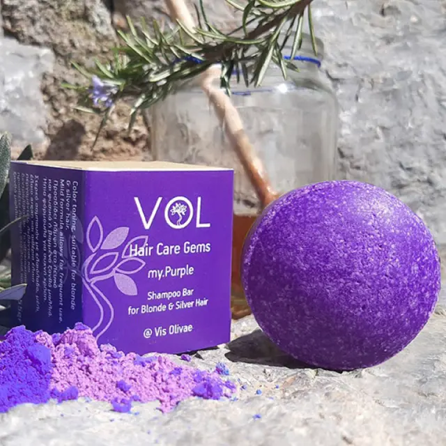 Vis Olivae Στερεό σαμπουάν My Purple για ξανθά, λευκά και γκρίζα μαλλιά 55gr