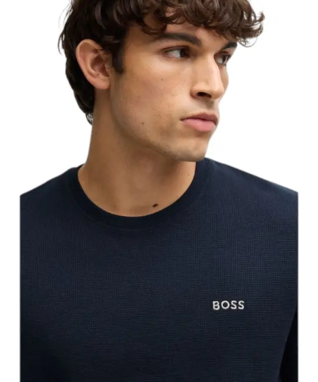 Hugo Boss - Ανδρικό T-shirt Wafflet 50535891-403 Μπλε Σκούρο - XL 3