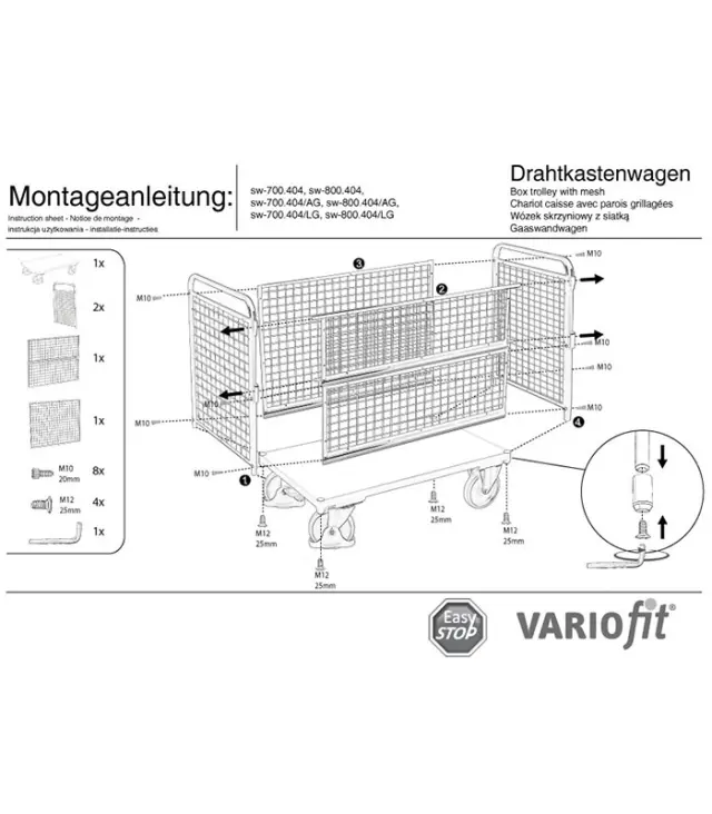 Variofit sw-700.404 Τρόλεϊ Μεταφοράς για Φορτίο Βάρους ως 500kg 2