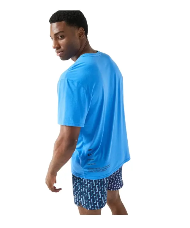 Nike - Ανδρική Αντηλιακή Μπλούζα Short Sleeve Hydroguard NESSG523-434 Μπλε 2
