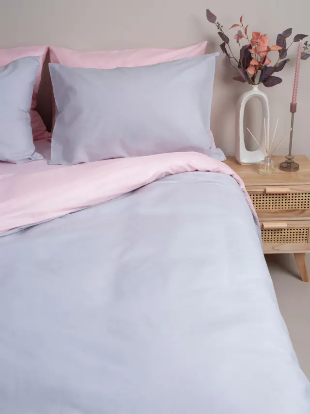 Σετ Σεντόνια Menta 205 Grey-Pink Μονό με λάστιχο (100x200+30) Sunshine 2
