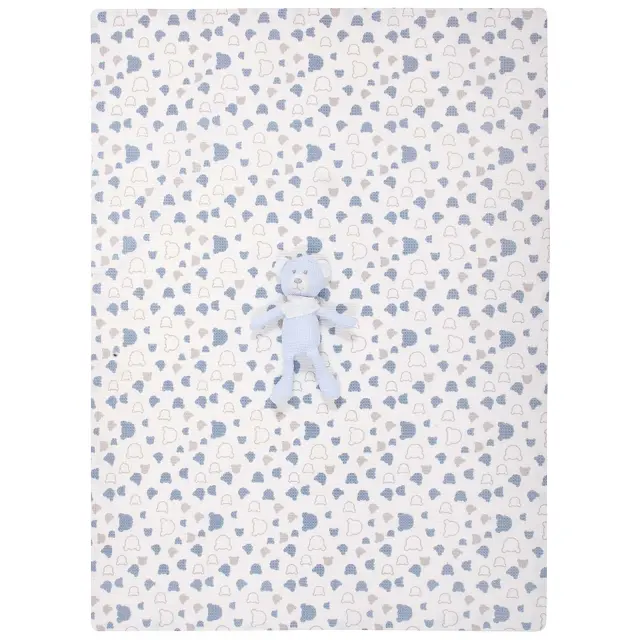 Κουβέρτα Αγκαλιάς 75x100 Με Παιχνίδι Essential Greenwich Polo Club 8854 White-Blue 100% βαμβακερό 2