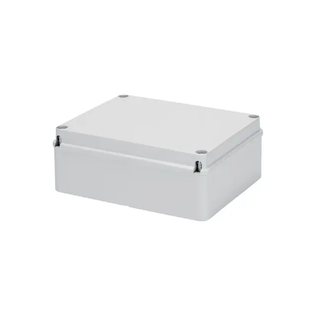 JUNCTION BOX WITH PLAIN SCREWED LID - IP56 - INTERNAL DIMENSIONS 240X190X90 - SMOOTH WALLS - GREY RAL 7035