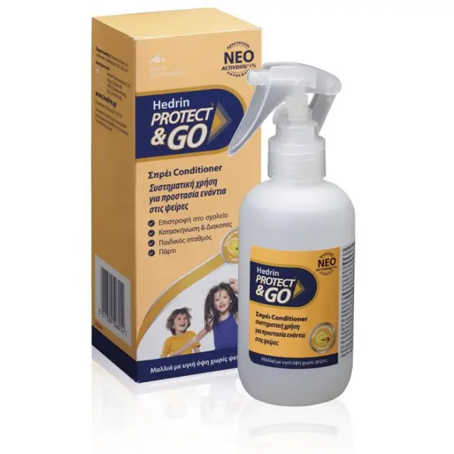 HEDRIN Protect & Go Προληπτική Αντφθειρική Λοσιόν από 6m+ με Άρωμα Πορτοκάλι Μάνγκο 200ml 3