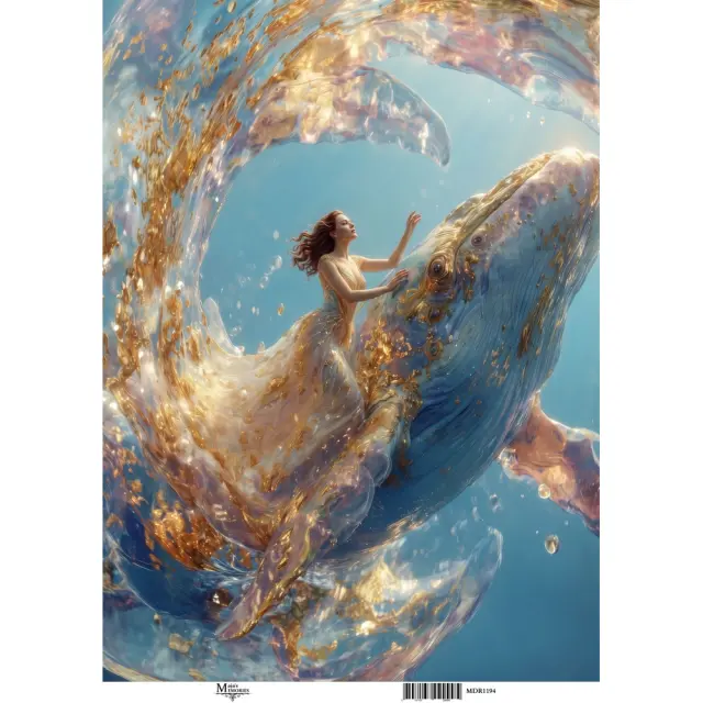 Ριζόχαρτο Maja's Memories, 30x42cm, Γυναίκα και φάλαινα, MDR1194
