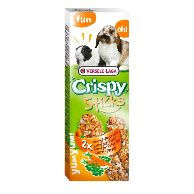 Versele Laga Crispy Sticks με Καρότα & Μαϊντανό για Κουνέλια και Ινδικά Χοιρίδια 2x55gr
