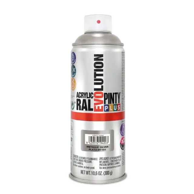 Pinty Plus Evolution Metallic Σπρέι βαφής ακρυλικό μεταλλικό 400ml Silver / MT191