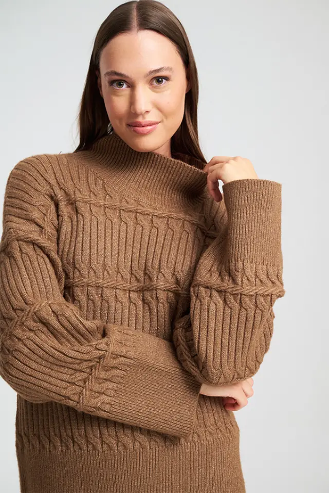 Ζεστό Πλεκτό με Πλέξη Cable OVADIA SWEATER - XS