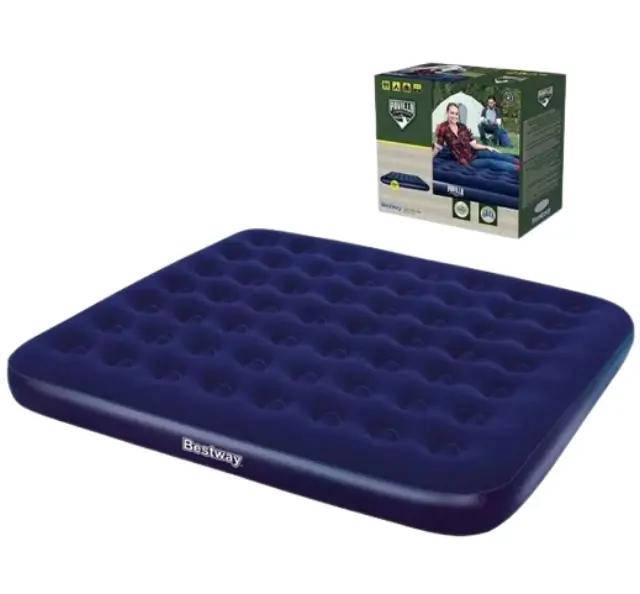 Φουσκωτό Στρώμα Ύπνου Υπέρδιπλο 203x152x22cm με βελούδινη υφή BESTWAY 67003 Μπλε