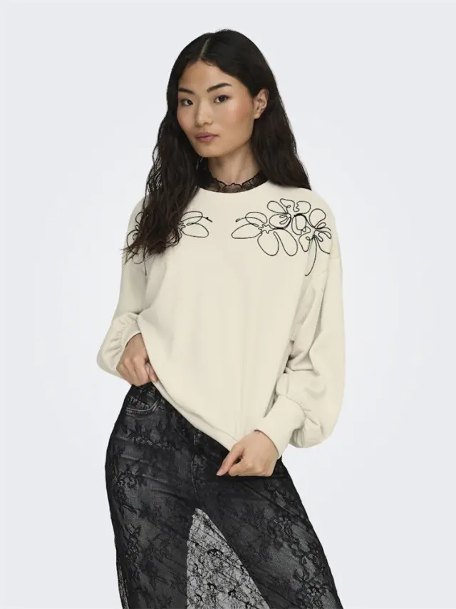 Μπλούζα φούτερ, ONLBROOKE L/S O-NECK DETAIL SWT, Only - XL 2