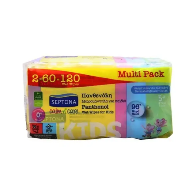 Septona Kids Calm N’ Care Πανάκια Με Καταπραϋντική Δράση Multipack 2×60 τεμάχια