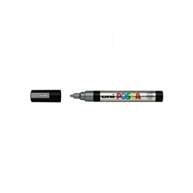 Μαρκαδόρος Σχεδίου Uni Posca PC-5M Medium με πάχος μύτης 1.8-2.5mm - SilverPC-5M(E) - AΣHMI