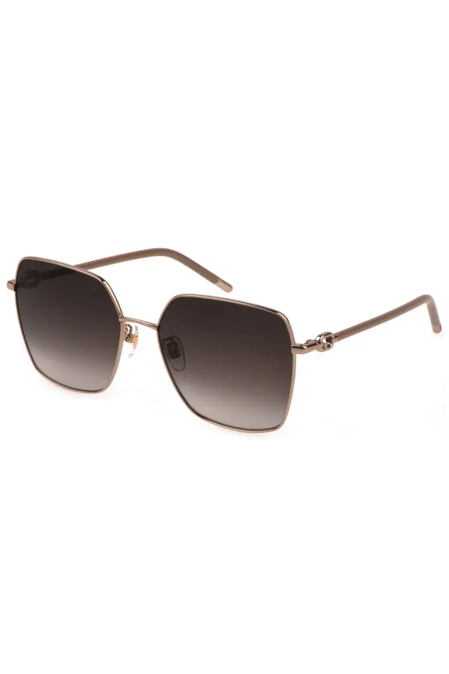 Furla - Γυναικεία Γυαλιά Ηλίου Silver & Brown Square SFU692-0300 Χρυσό/Μαύρο 2