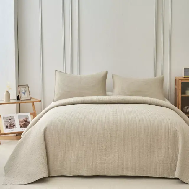 Σετ κουβερλί βαμβακερό Joy Cream Σετ μονό 170x240 + 1 μαξιλαροθήκη 50x70