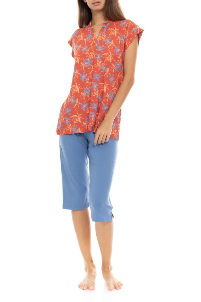 S1406 - Type - PYJAMA CAPRI PANTS BLOOMING FLOWER 2