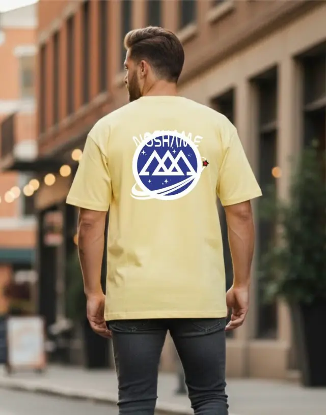 T-shirt Noshame® Oversized Κίτρινο με τύπωμα - 142658 - XXL
