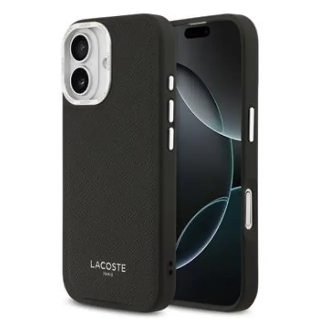 Lacoste PU Leather Champs Elysees MagSafe Case for iPhone 17 Black