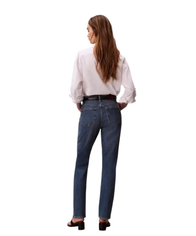 Calvin Klein - Γυναικείο Παντελόνι Jeans High Rise Straight Vintage Sky LV047F711G-SBB Μπλε 3