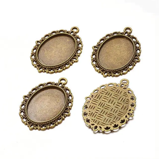 Καστόνι Κρεμαστό 39x29x2mm - Vintage Bronze - 5τεμ
