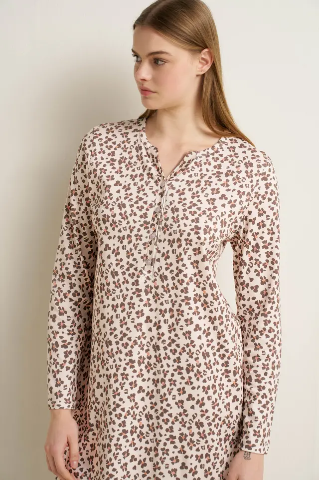 Vamp Νυχτικό Βαμβακερό Με Πατιλέτα Animal Print 2