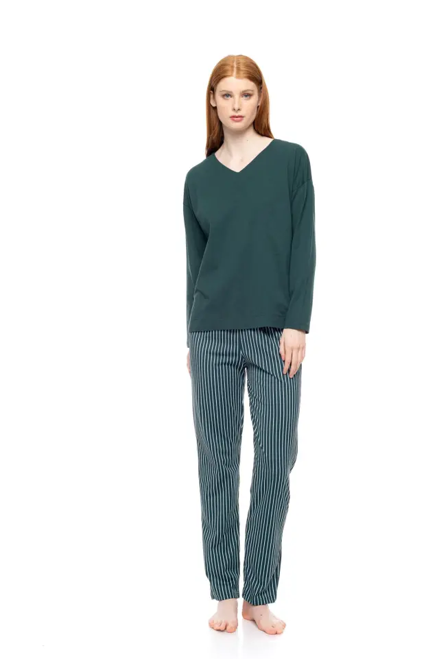 W1753 - Type - PYJAMA GREEN FOREST STRIPES