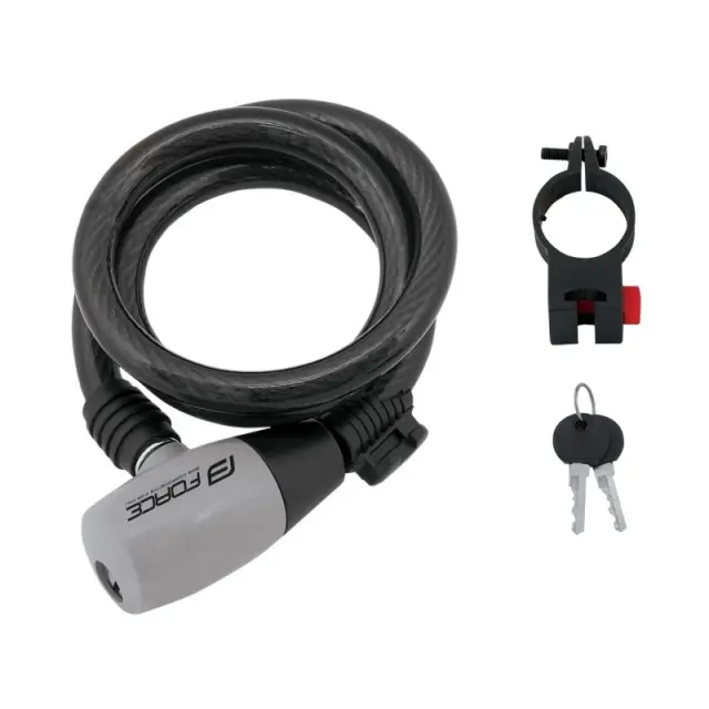 FORCE RON ΚΛΕΙΔΑΡΙΑ ΠΟΔΗΛΑΤΟΥ ΣΠΙΡΑΛ 185cm X 80mm ΜΑΥΡΗ 49128