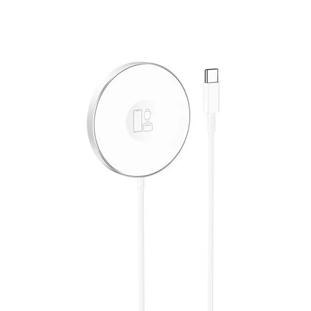 Hoco Ασύρματος Φορτιστής (Qi Pad) 3 σε 1 15W Άσπρος CW41