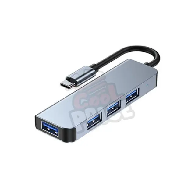 Andowl Q-HU120 USB 2.0 Hub 4 Θυρών με σύνδεση USB-C Γκρι (Q-HU120) 2