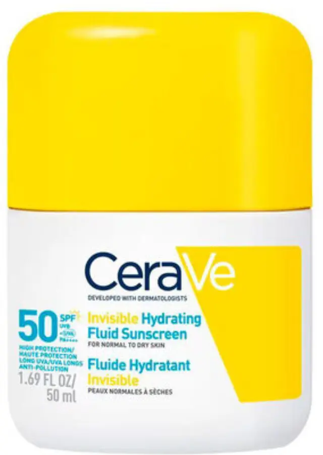 CeraVe Invisible Hydrating Fluid Sunscreen Αντηλιακό Προσώπου Ελαφριάς Υφής για Κανονική έως Ξηρή Επιδερμίδα SPF50, 50ml