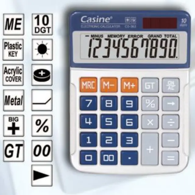 Αριθμομηχανή Casine 10 ψηφίων 13x10cm CS-363