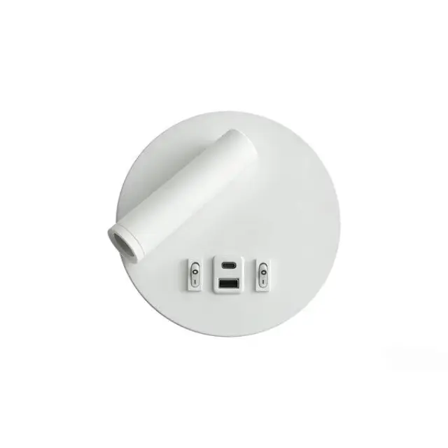 Απλίκα Ανάγνωσης LED ATLAS USB Type C Λευκή 3000K Διπλού Φωτισμού 10W Άσπρο