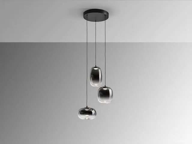 Onice 314213 - Τριφωτη Black-Smoke LED Λάμπα με Ρυθμιζόμενο Ύψος & GRAVITY TOGGLES Μαύρο