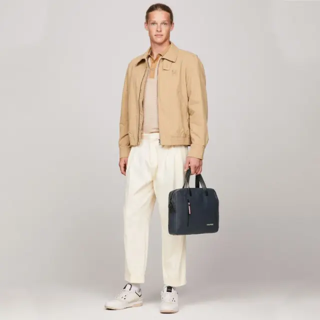 Tommy Hilfiger - Ανδρική Τσάντα Χαρτοφύλακας Pique Slim AM0AM11784-DW6 Μπλε Σκούρο 2