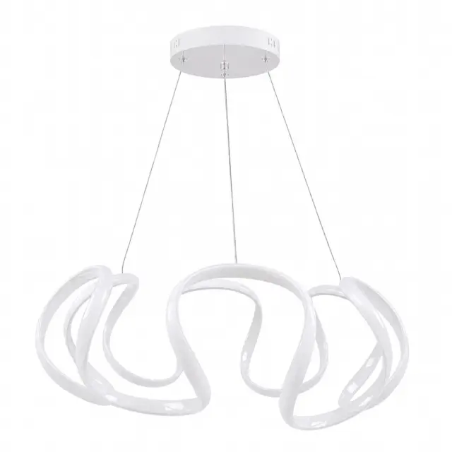 VenCore Nuvia White - Μοντέρνο Κρεμαστό Φωτιστικό Οροφής LED 45W Λευκό Αλουμίνιο με Ρυθμιζόμενο CCT Λευκό - Ημέρας - Θερμό & Χειριστήριο - Φ48 x Υ18cm (7741-20032)