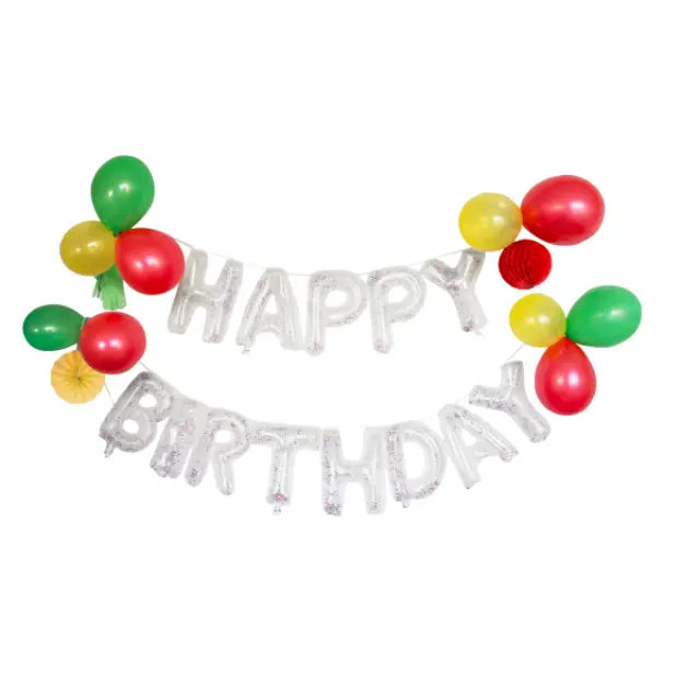 Σετ Διακόσμησης Γιρλάντα με Μπαλόνια Happy Birthday / 29 τεμ