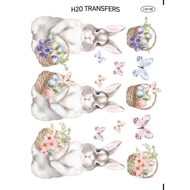 Χαρτί Easy Transfer, Λαγουδάκια και αυγά, LNT-88, 25x35cm