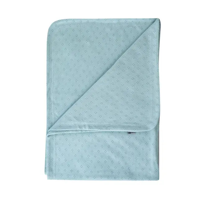 Κουβέρτα αγκαλιάς βαμβακερή Bubaba pointelle mint (65x90cm)