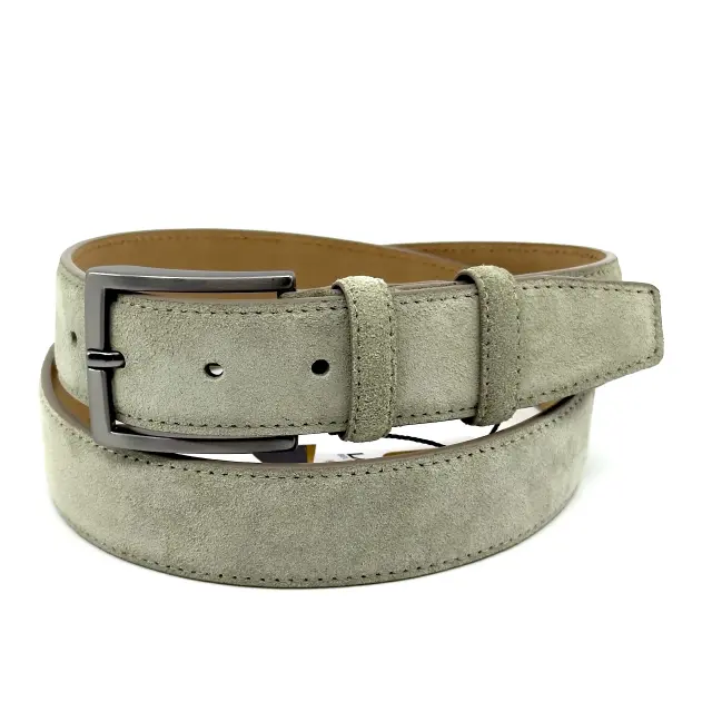 Πράσινη Δερμάτινη Ζώνη Nubuck Suede Avocado 3,5 cm 3