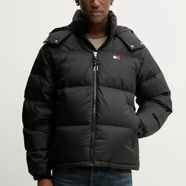 Tommy Hilfiger - Ανδρικό Πουπουλένιο Μπουφάν Puffer Tjm Alaska DM0DM22036-BDS Μαύρο - 2XL