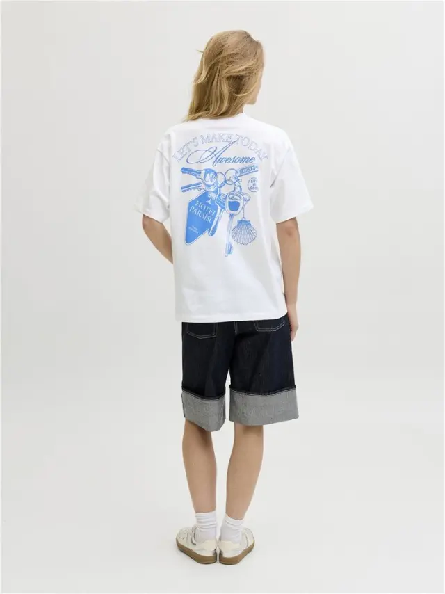 T-shirt με στάμπα Let's make today, JXMILLOW LOOSE SS TEE JRS, JJXX - XS 2