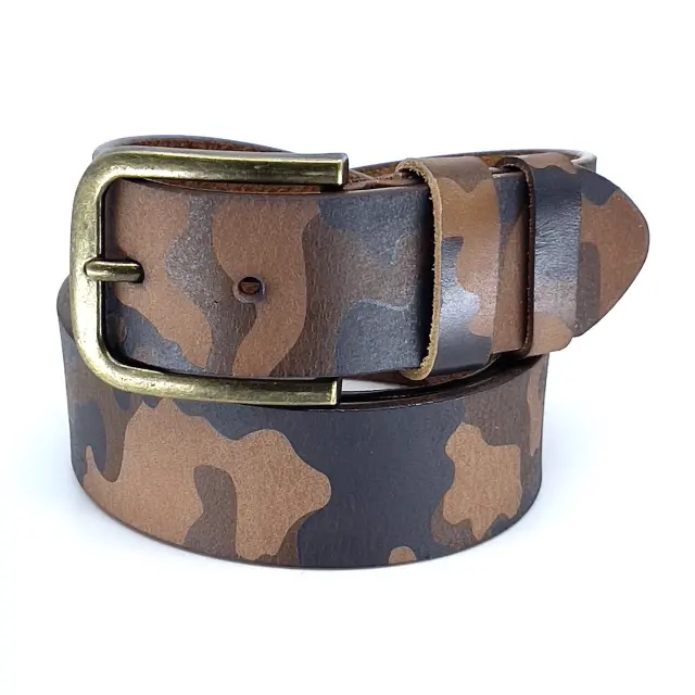 Camouflage Δερμάτινη Ζώνη Full Grain 4 cm