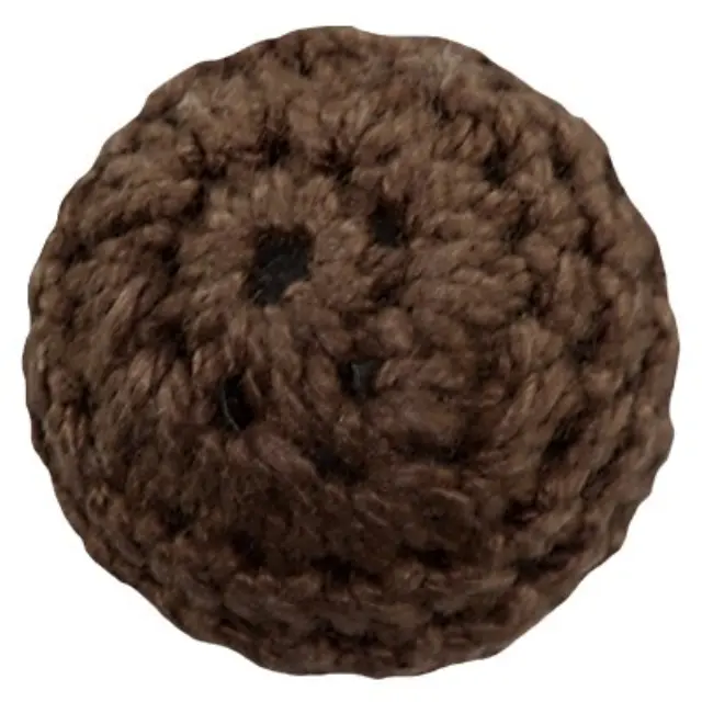 Χάντρα Μάλλινη Round Brown Ø18mm - 5τεμ