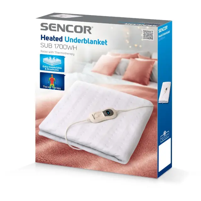 Ηλεκτρική Κουβέρτα (Υπόστρωμα) Sencor SUB 1700WH Μονή 60W Λευκή 2