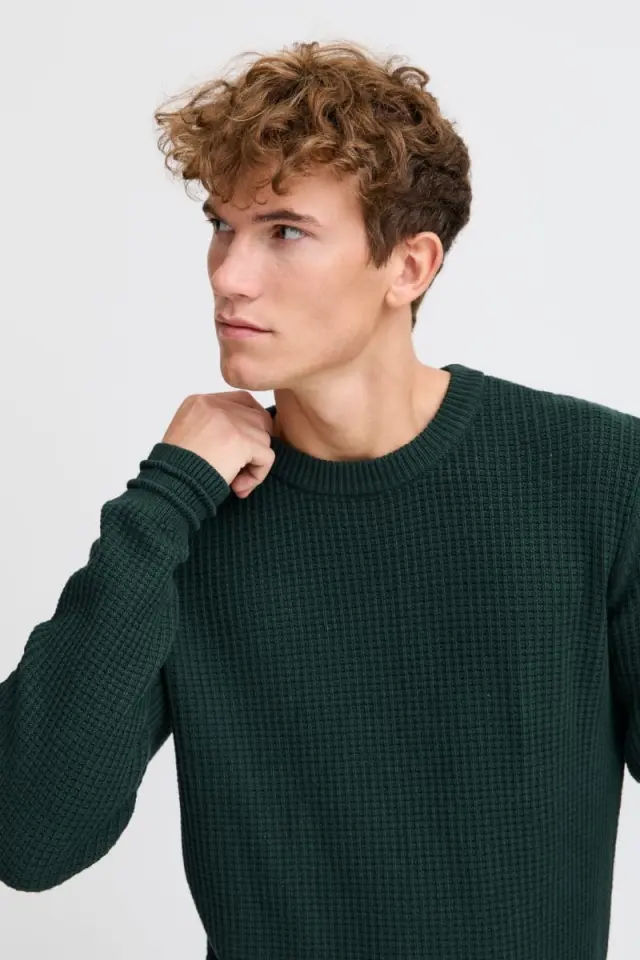Casual Friday KARL 20505295 Ανδρικό Πλεκτό Regular-Fit Βαμβακερό – Darkest Spruce - M 3