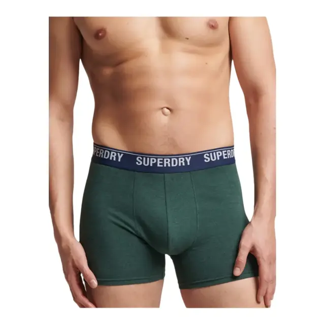Superdry Ανδρικό Boxer Μακρύ Organic Cotton - Τριπλό Πακέτο, Χρώμα Enamel-Oregon-Bright Green - S 2