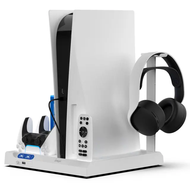 iPega P5S028 All-in-One Charging Stand with Cooling for PS5/PS5 Slim/PS5 Pro White 3