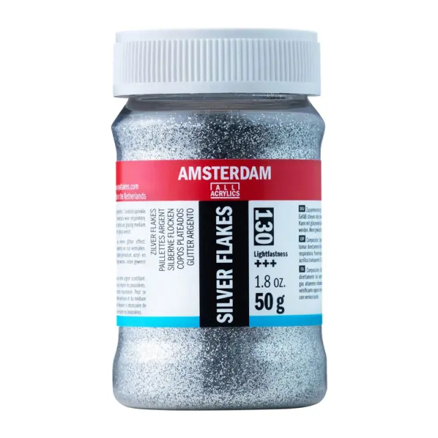 Talens Amsterdam - 130 Ασημί Γκλίτερ για Ακρυλικά - 75ml (50gr)